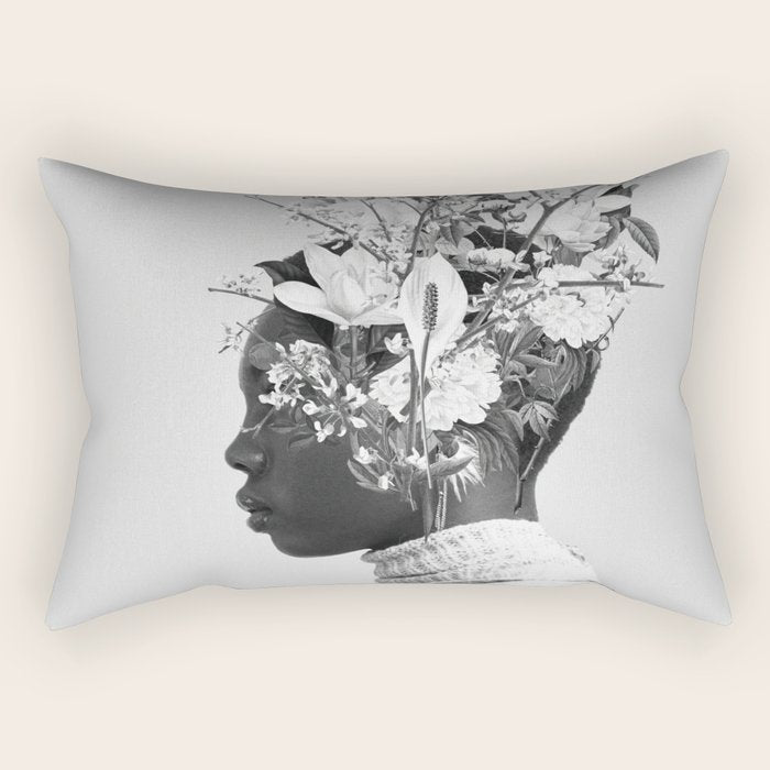 Bloom in White Rectangular Pillow Gallery Image 1