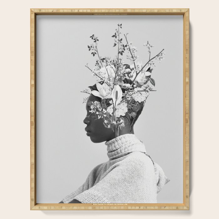 Bloom in White Serving Tray Gallery Image 1