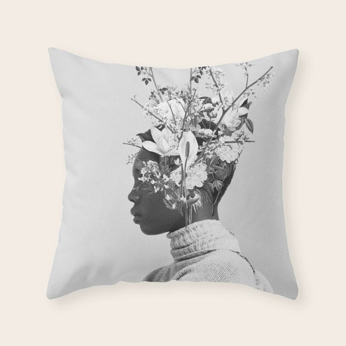 Bloom in White Throw Pillow Gallery Image 6