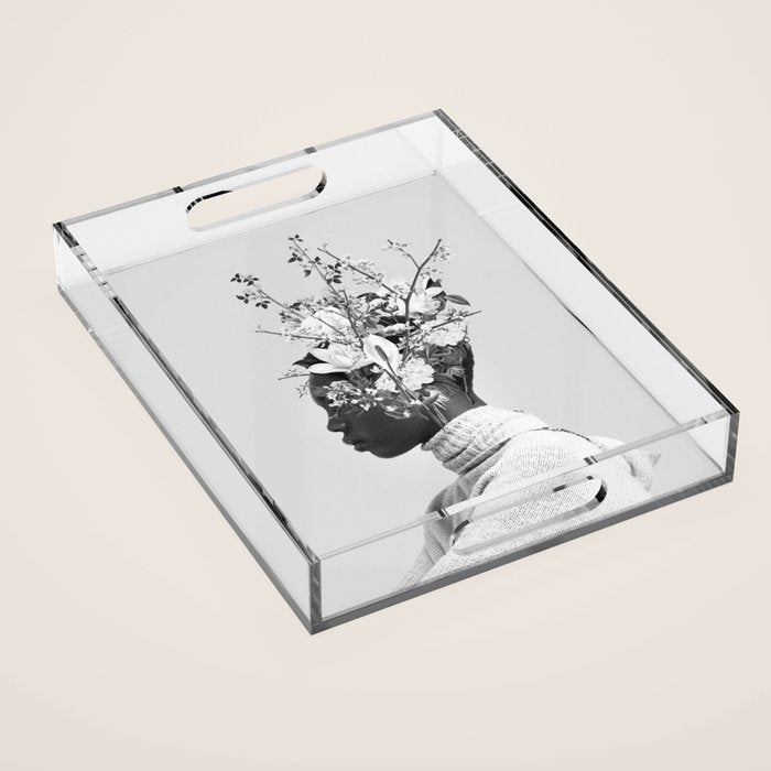Bloom in White Acrylic Tray Gallery Image 1
