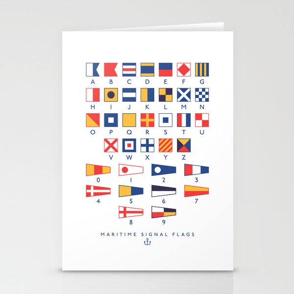 Maritime Nautical Signal Flags Chart - White Stationery Card Gallery Image 1