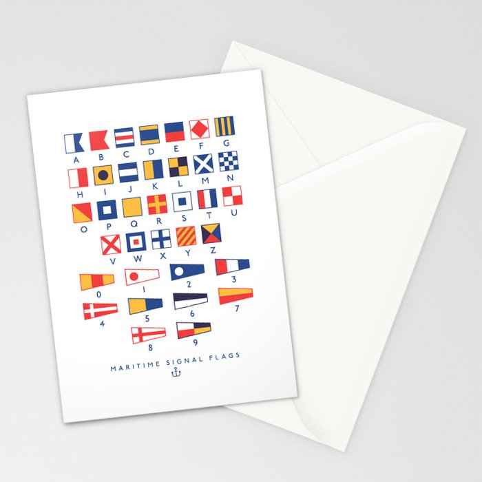 Maritime Nautical Signal Flags Chart - White Stationery Card Gallery Image 2