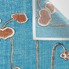 Vines from Bijutsu Sekai Vintage Illustration by Watanabe Seitei 1893-1896 Peaceful Blue Watercolor Wall Tapestry Gallery Image 3