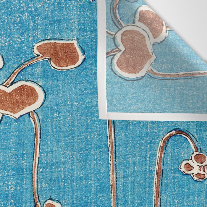 Vines from Bijutsu Sekai Vintage Illustration by Watanabe Seitei 1893-1896 Peaceful Blue Watercolor Wall Tapestry Gallery Image 3