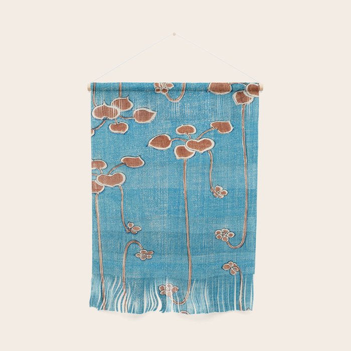 Vines from Bijutsu Sekai Vintage Illustration by Watanabe Seitei 1893-1896 Peaceful Blue Watercolor Wall Hanging Gallery Image 1
