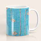 Vines from Bijutsu Sekai Vintage Illustration by Watanabe Seitei 1893-1896 Peaceful Blue Watercolor Coffee Mug Gallery Image 1