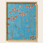 Vines from Bijutsu Sekai Vintage Illustration by Watanabe Seitei 1893-1896 Peaceful Blue Watercolor Serving Tray Gallery Image 1