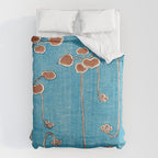 Vines from Bijutsu Sekai Vintage Illustration by Watanabe Seitei 1893-1896 Peaceful Blue Watercolor Duvet Cover Gallery Image 6