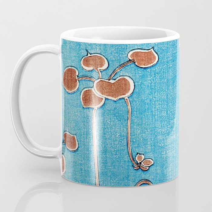 Vines from Bijutsu Sekai Vintage Illustration by Watanabe Seitei 1893-1896 Peaceful Blue Watercolor Coffee Mug Gallery Image 3
