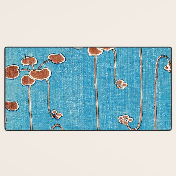 Vines from Bijutsu Sekai Vintage Illustration by Watanabe Seitei 1893-1896 Peaceful Blue Watercolor Desk Mat Gallery Image 3