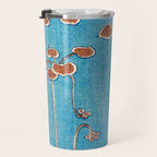 Vines from Bijutsu Sekai Vintage Illustration by Watanabe Seitei 1893-1896 Peaceful Blue Watercolor Travel Mug Gallery Image 3