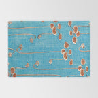 Vines from Bijutsu Sekai Vintage Illustration by Watanabe Seitei 1893-1896 Peaceful Blue Watercolor Rug Gallery Image 2