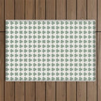 Clovers XXXVI Sage Green Botanical Pattern Outdoor Rug Gallery Image 1