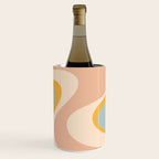 Retro Dream Abstract Swirl Pattern Pastel Apricot Buff Ice Blue Mustard Wine Chiller Gallery Image 1