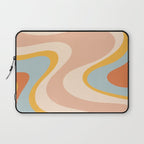 Retro Dream Abstract Swirl Pattern Pastel Apricot Buff Ice Blue Mustard Laptop Sleeve Gallery Image 1