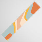 Retro Dream Abstract Swirl Pattern Pastel Apricot Buff Ice Blue Mustard Table Runner Gallery Image 3
