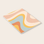 Retro Dream Abstract Swirl Pattern Pastel Apricot Buff Ice Blue Mustard Notebook Gallery Image 3