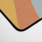 Retro Dream Abstract Swirl Pattern Pastel Apricot Buff Ice Blue Mustard Desk Mat Gallery Image 4