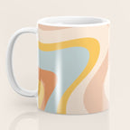 Retro Dream Abstract Swirl Pattern Pastel Apricot Buff Ice Blue Mustard Coffee Mug Gallery Image 3