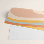 Retro Dream Abstract Swirl Pattern Pastel Apricot Buff Ice Blue Mustard Wrapping Paper Gallery Image 2
