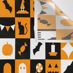 Geometric halloween mosaic pattern Wall Tapestry Gallery Image 3
