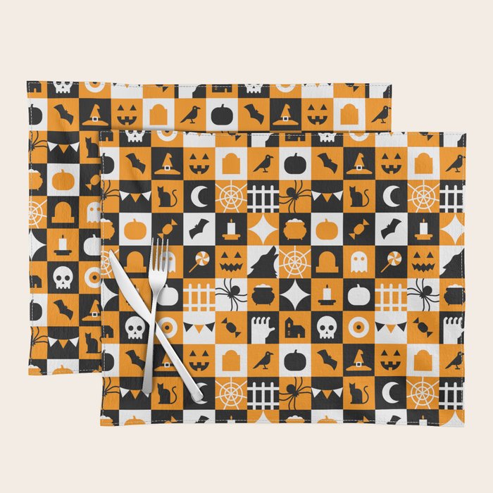Geometric halloween mosaic pattern Placemat Gallery Image 1