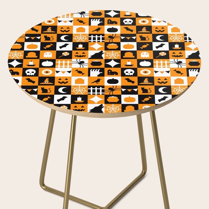 Geometric halloween mosaic pattern Side Table Gallery Image 2