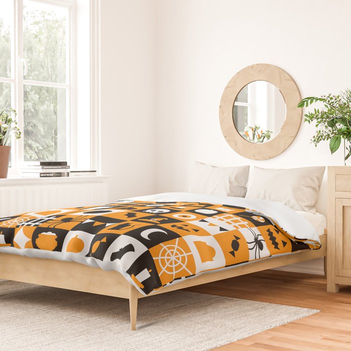 Geometric halloween mosaic pattern Duvet Cover Gallery Image 2