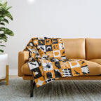 Geometric halloween mosaic pattern Throw Blanket Gallery Image 1