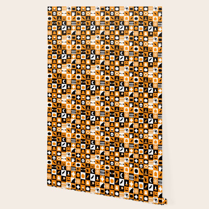 Geometric halloween mosaic pattern Wallpaper Gallery Image 2