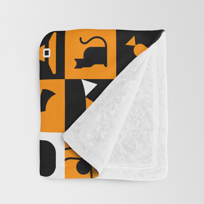 Geometric halloween mosaic pattern Throw Blanket Gallery Image 3