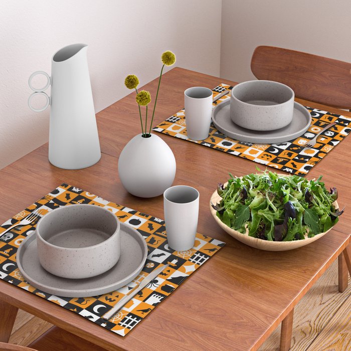 Geometric halloween mosaic pattern Placemat Gallery Image 2