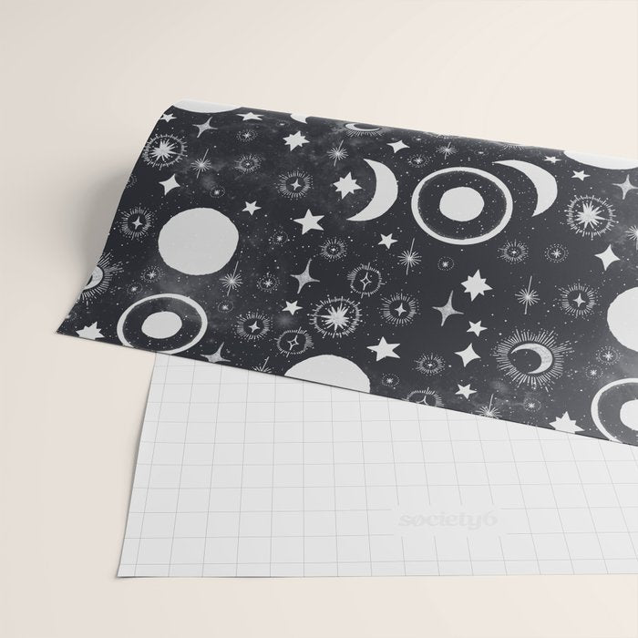 Celestial dark pattern DS Wrapping Paper Gallery Image 2