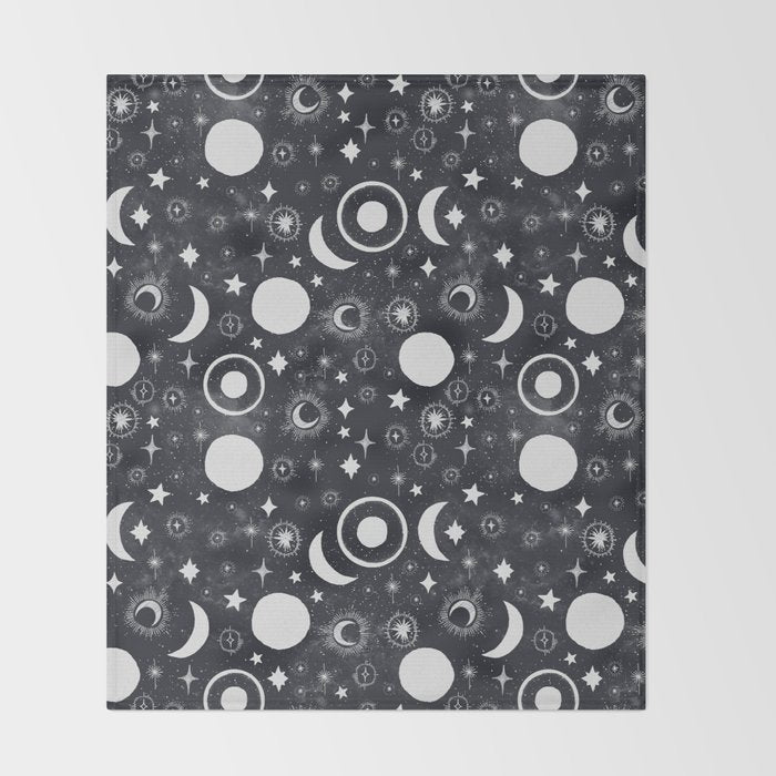 Celestial dark pattern DS Throw Blanket Gallery Image 2
