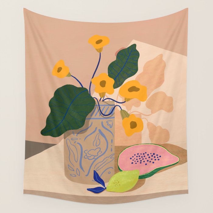 Lemon Papaya Wall Tapestry Gallery Image 4