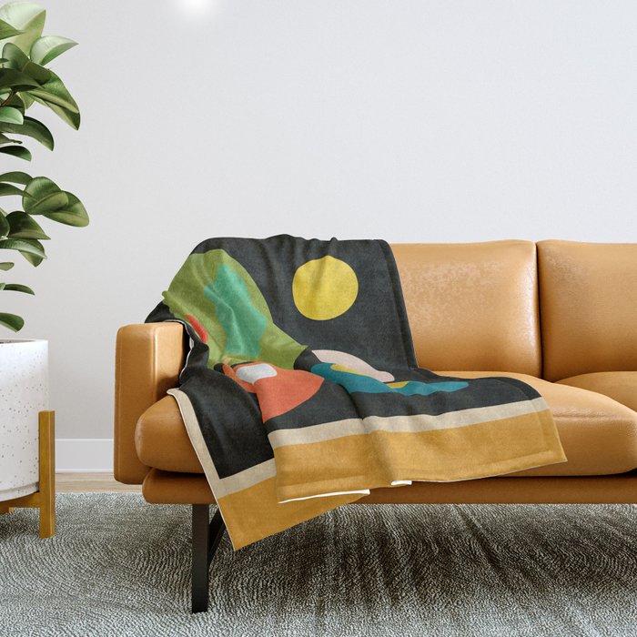 Mid-Century Abstract Balance 13 Throw Blanket Gallery Image 1