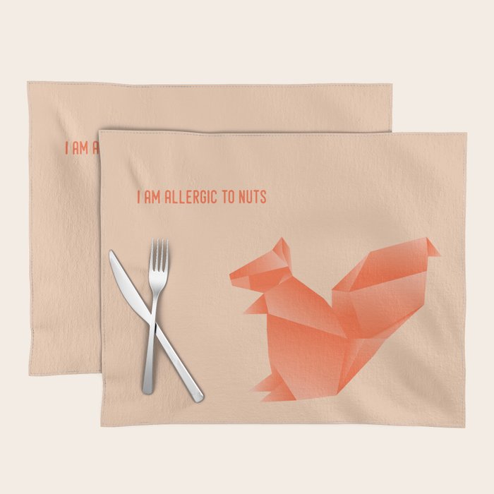 Allergic to Nuts - Origami Orange Squirrel Placemat Gallery Image 1