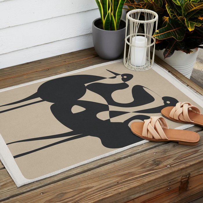 Abstract Pair Outdoor Rug Gallery Image 2