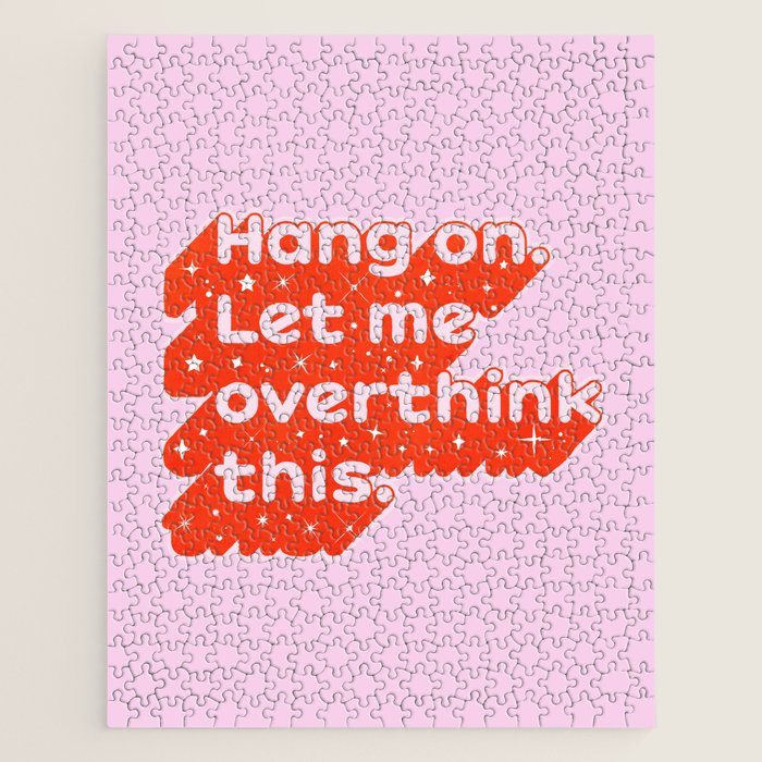 Let Me Overthink This - Anxiety Typography Jigsaw Puzzle Gallery Image 1