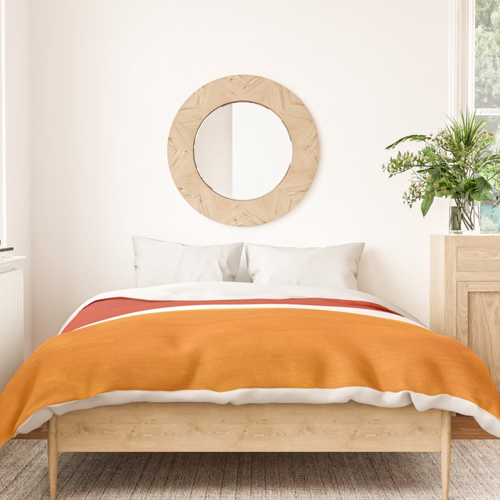 Burnt Orange Yellow Ochre Mid Century Modern Abstract Minimalist Rothko Color Field Squares Duvet Cover Gallery Image 3