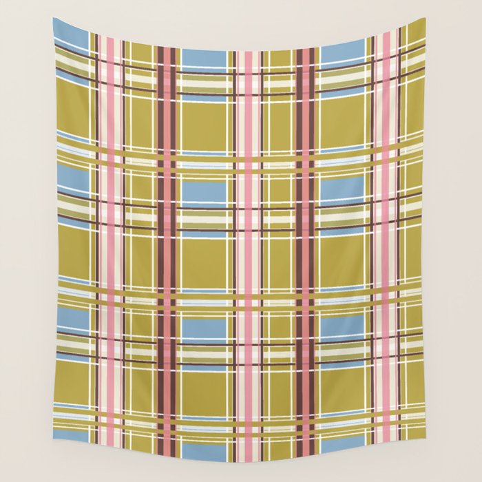 Subtle Plaid Warmth Wall Tapestry Gallery Image 4