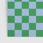 Checkered Checkerboard Check Pattern in Green and Light Blue Poster Gallery Image 3