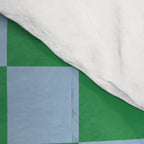 Checkered Checkerboard Check Pattern in Green and Light Blue Comforter Gallery Image 4