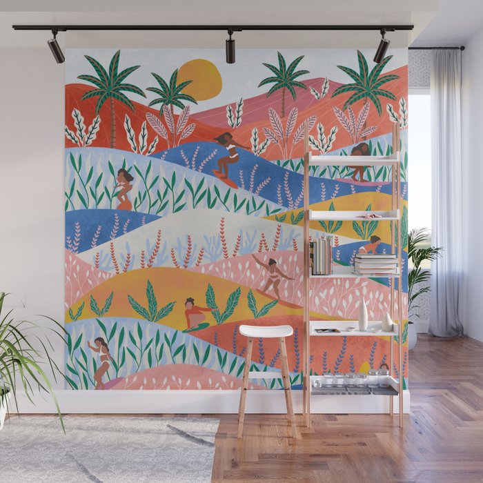 Surfer Girls Wall Mural Gallery Image 1