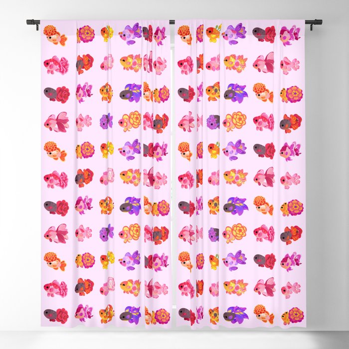 Flower goldfish - bright Window Curtain Gallery Image 5