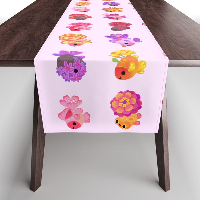 Flower goldfish - bright Table Runner Gallery Image 1
