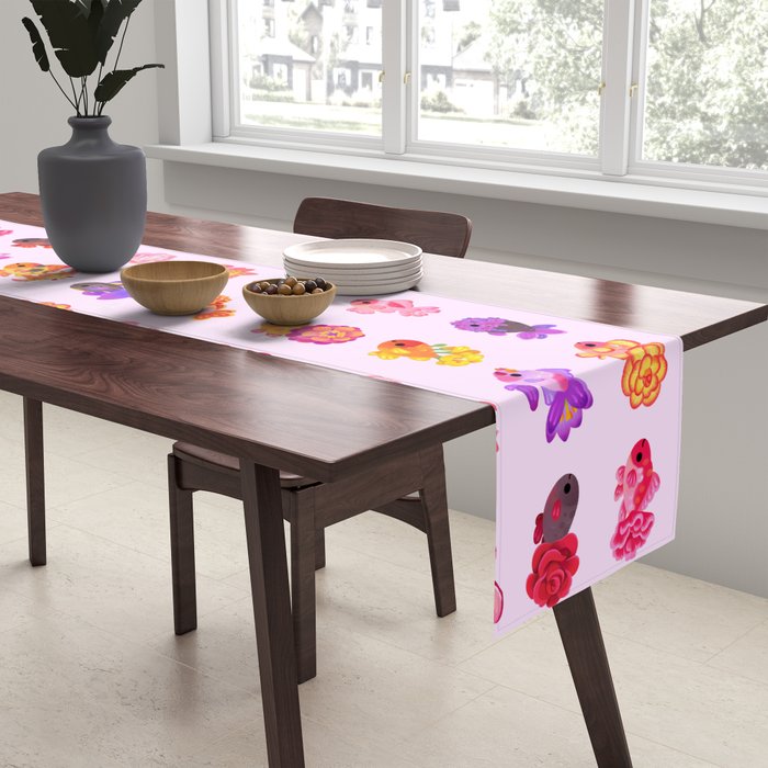 Flower goldfish - bright Table Runner Gallery Image 2