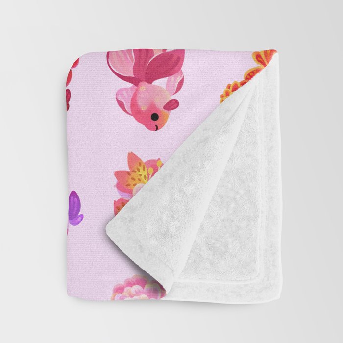 Flower goldfish - bright Throw Blanket Gallery Image 3