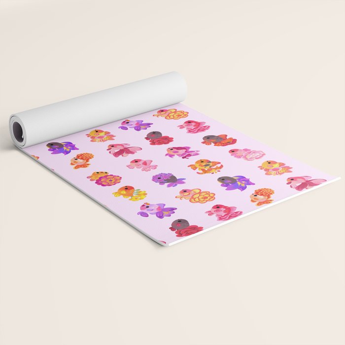 Flower goldfish - bright Yoga Mat Gallery Image 2