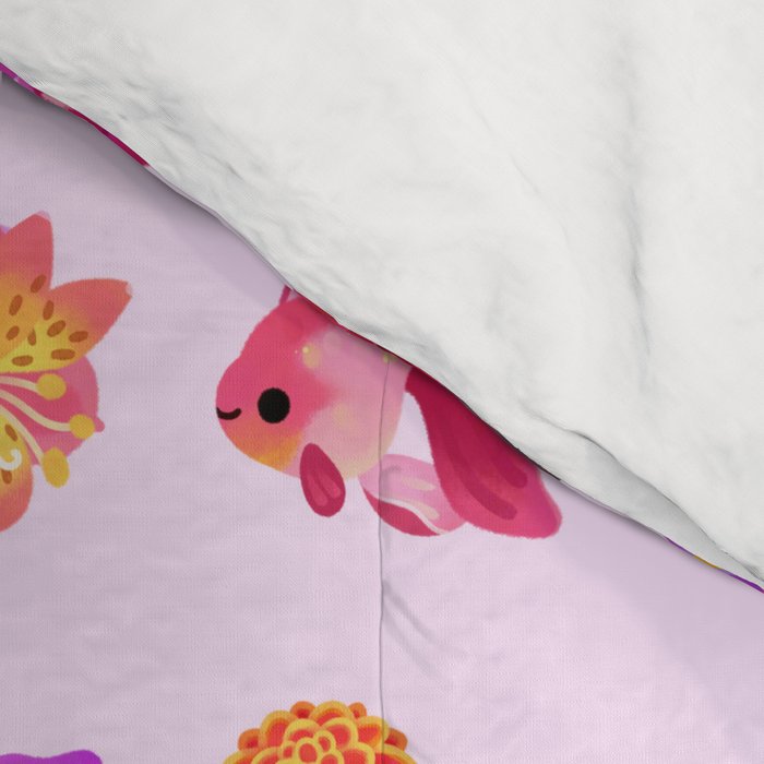 Flower goldfish - bright Comforter Gallery Image 4